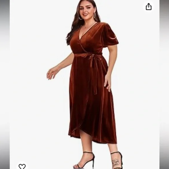 brown balloon sleeve dress Fay Velvet Dress - Dusty Cocoa Smocked Tier main image 1